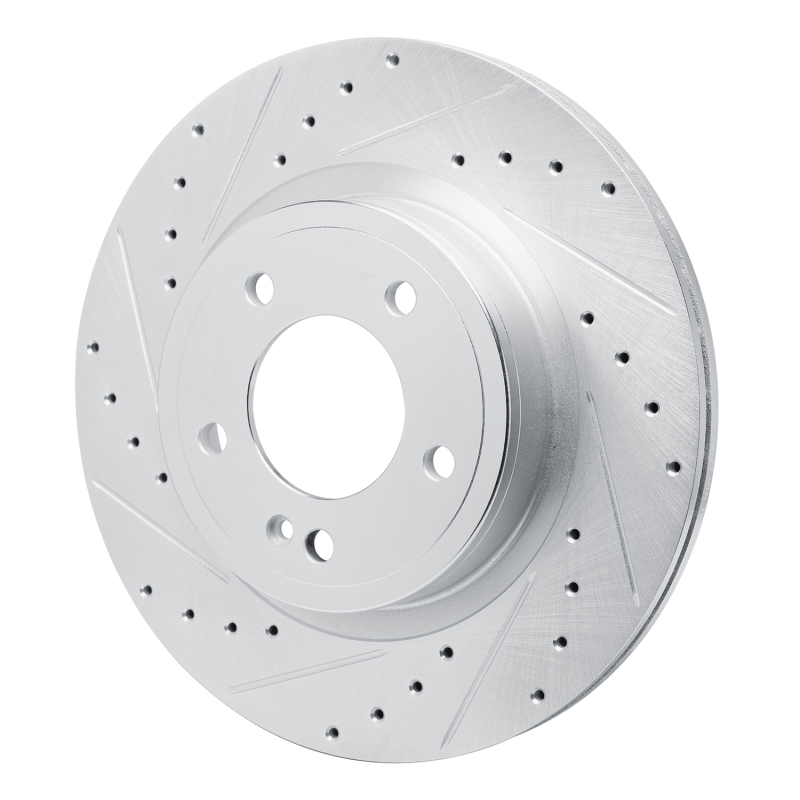 Mercedes-Benz G580 Brake Rotor (1) - Rear Left - R1 Concepts - Drilled & Slotted - Silver - `19-`25